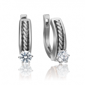 Серьги из белого золота Platina с фианитом 02-4328-00-501-1120-38 фото