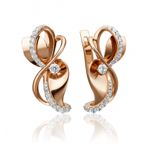 Золотые серьги Platina с фианитом 02-4331-00-401-1110-24 фото