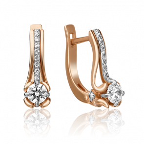 Серьги из комбинированного золота Platina с фианитом 02-4338-00-501-1111-38 фото