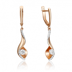 Серьги из комбинированного золота Platina с фианитом 02-4348-00-501-1111-38 фото