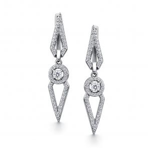 Серебряные серьги АЛЬКОР с фианитом 02-4348/00КЦ-00 фото