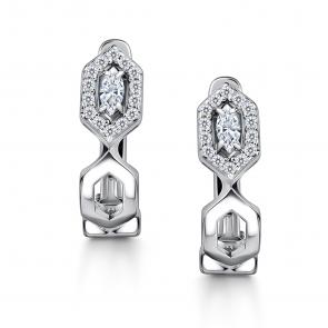 Серебряные серьги АЛЬКОР с фианитом 02-4349/00КЦ-00 фото