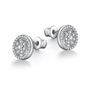 Серебряные серьги АЛЬКОР с фианитом 02-4351/00КЦ-00 фото