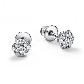 Серебряные серьги АЛЬКОР с фианитом 02-4353/00КЦ-00 фото