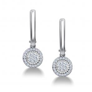 Серебряные серьги АЛЬКОР с фианитом 02-4354/00КЦ-00 фото