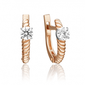 Серьги из комбинированного золота Platina с фианитом 02-4355-00-501-1111-38 фото