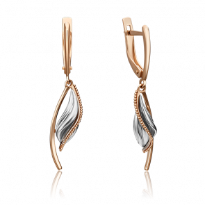 Серьги из комбинированного золота Platina 02-4356-00-000-1111-42 фото