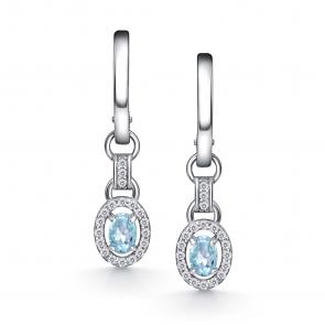 Серебряные серьги АЛЬКОР с топазом и фианитом 02-4356/00ТБ-00 фото
