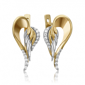 Серьги из комбинированного золота Platina с фианитом 02-4358-00-401-1121-48 фото