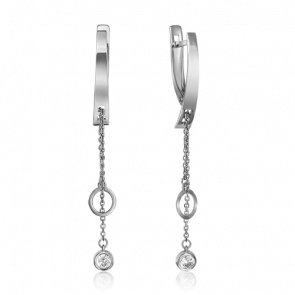Серьги из белого золота Platina с фианитом 02-4363-00-401-1120-65 фото