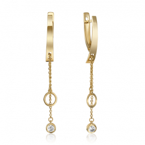 Серьги из лимонного золота Platina с фианитом 02-4363-00-401-1130-65 фото