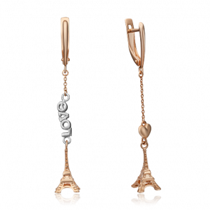 Серьги из комбинированного золота Platina 02-4364-00-000-1111-63 фото