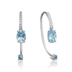 Серьги из белого золота Platina с топазом 02-4365-00-201-1120-57 фото