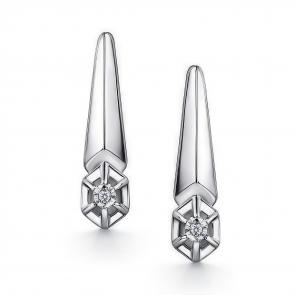 Серебряные серьги АЛЬКОР с бриллиантом 02-4365/000Б-00 фото