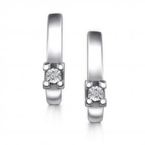 Серебряные серьги АЛЬКОР с бриллиантом 02-4367/000Б-00 фото