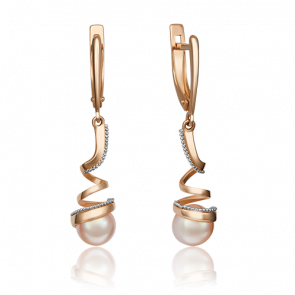 Серьги из комбинированного золота Platina с жемчугом 02-4368-00-301-1111-31 фото