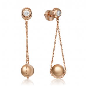 Золотые серьги Platina с фианитом 02-4372-00-401-1110-03 фото