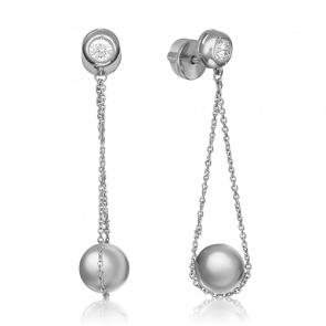 Серьги из белого золота Platina с фианитом 02-4372-00-401-1120-03 фото