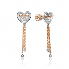 Серьги из комбинированного золота Platina 02-4373-00-000-1111-63 фото