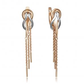 Серьги из комбинированного золота Platina 02-4374-00-000-1111-42 фото