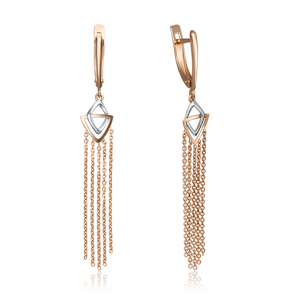 Серьги из комбинированного золота Platina 02-4378-00-000-1111-65 фото