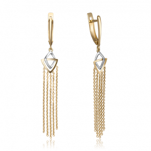 Серьги из комбинированного золота Platina 02-4378-00-000-1121-65 фото