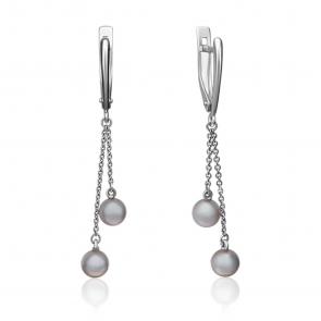 Серьги из белого золота Platina с жемчугом 02-4379-00-301-1120-31 фото