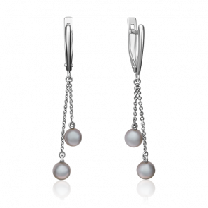 Серьги из белого золота Platina с жемчугом 02-4379-00-301-1120-31 фото