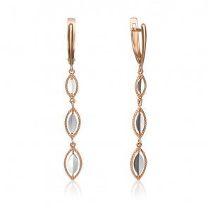Серьги из комбинированного золота Platina 02-4380-00-000-1111-42 фото