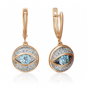 Золотые серьги Platina с топазом 02-4383-00-201-1110-57 фото