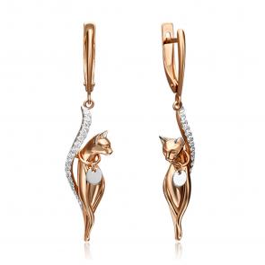 Серьги из комбинированного золота Platina с фианитом 02-4396-00-401-1111-48 фото