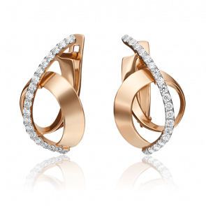 Золотые серьги Platina с фианитом 02-4397-00-401-1110-42 фото