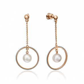 Серьги из комбинированного золота Platina с жемчугом 02-4398-00-301-1111-31 фото