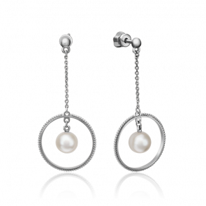 Серьги из белого золота Platina с жемчугом 02-4398-00-301-1120-31 фото