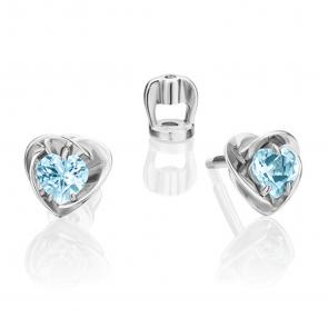 Серьги из белого золота Platina с топазом 02-4402-00-201-1120-57 фото