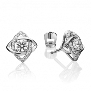 Серьги из белого золота Platina с фианитом 02-4403-00-501-1120-38 фото