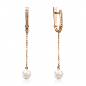 Золотые серьги Platina с жемчугом 02-4408-00-301-1110-31 фото