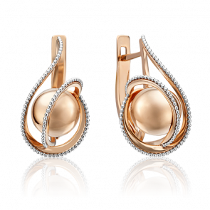 Серьги из комбинированного золота Platina 02-4410-00-000-1111-42 фото