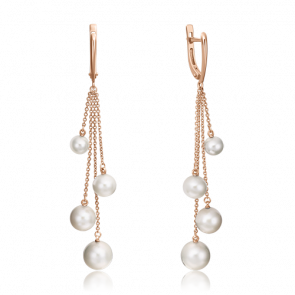 Золотые серьги Platina с жемчугом 02-4411-00-301-1110-31 фото