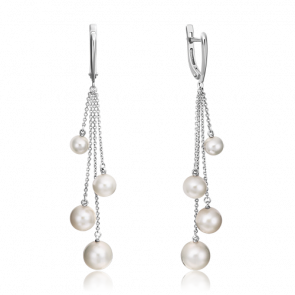 Серьги из белого золота Platina с жемчугом 02-4411-00-301-1120-31 фото