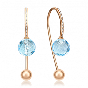 Серьги из комбинированного золота Platina с топазом 02-4413-00-201-1111-46 фото