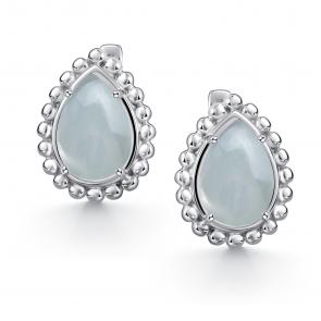 Серебряные серьги АЛЬКОР с аквамарином 02-4413/0АКВ-00 фото
