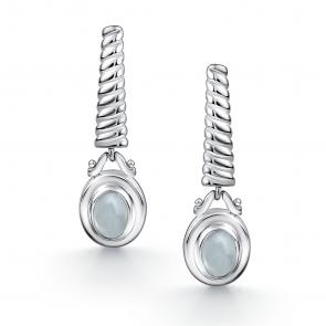 Серебряные серьги АЛЬКОР с аквамарином 02-4414/0АКВ-00 фото