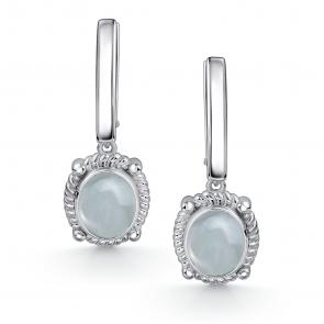 Серебряные серьги АЛЬКОР с аквамарином 02-4415/0АКВ-00 фото