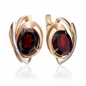 Золотые серьги Platina с гранатом 02-4416-00-204-1110-46 фото