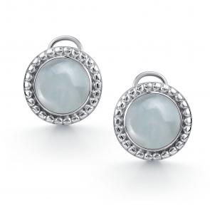 Серебряные серьги АЛЬКОР с аквамарином 02-4416/0АКВ-00 фото