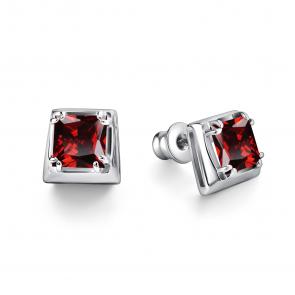 Серебряные серьги АЛЬКОР с гранатом 02-4420/00ГР-00 фото