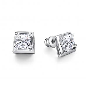 Серебряные серьги АЛЬКОР с горным хрусталём 02-4420/00ГХ-00 фото