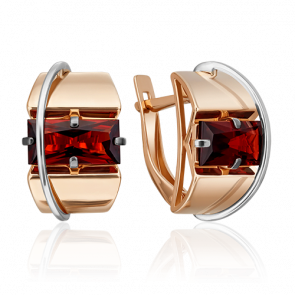Серьги из комбинированного золота Platina с гранатом 02-4423-00-204-1111-46 фото