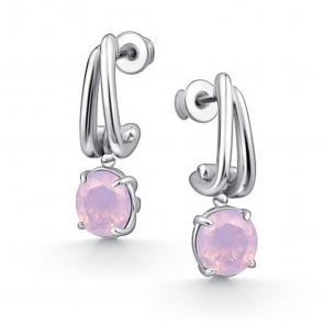 Серебряные серьги АЛЬКОР с опалом 02-4425/ЮСОР-00 фото